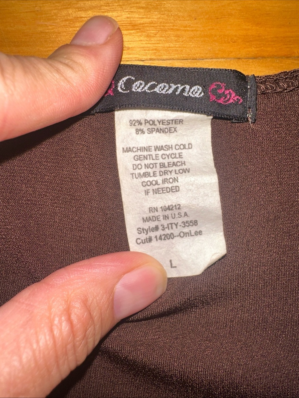 Y2K Cocomo Faux Wrap Tunic Top Brown Handkerchief Hem Tie Waist Women’s L - Picture 6 of 9